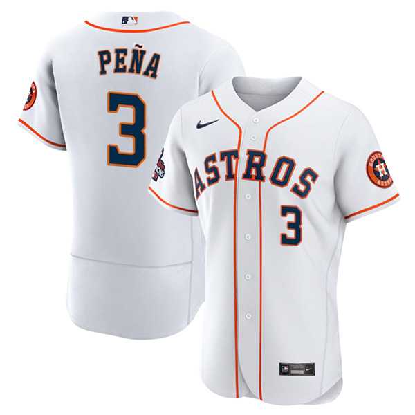 Men's Houston Astros #3 Jeremy Pena 2022 World Series White Flex Base Stitched Baseball Jersey,We sell and wholesale Men's Houston Astros #3 Jeremy Pena 2022 World Series White Flex Base Stitched Baseball Jersey on line form chian!
